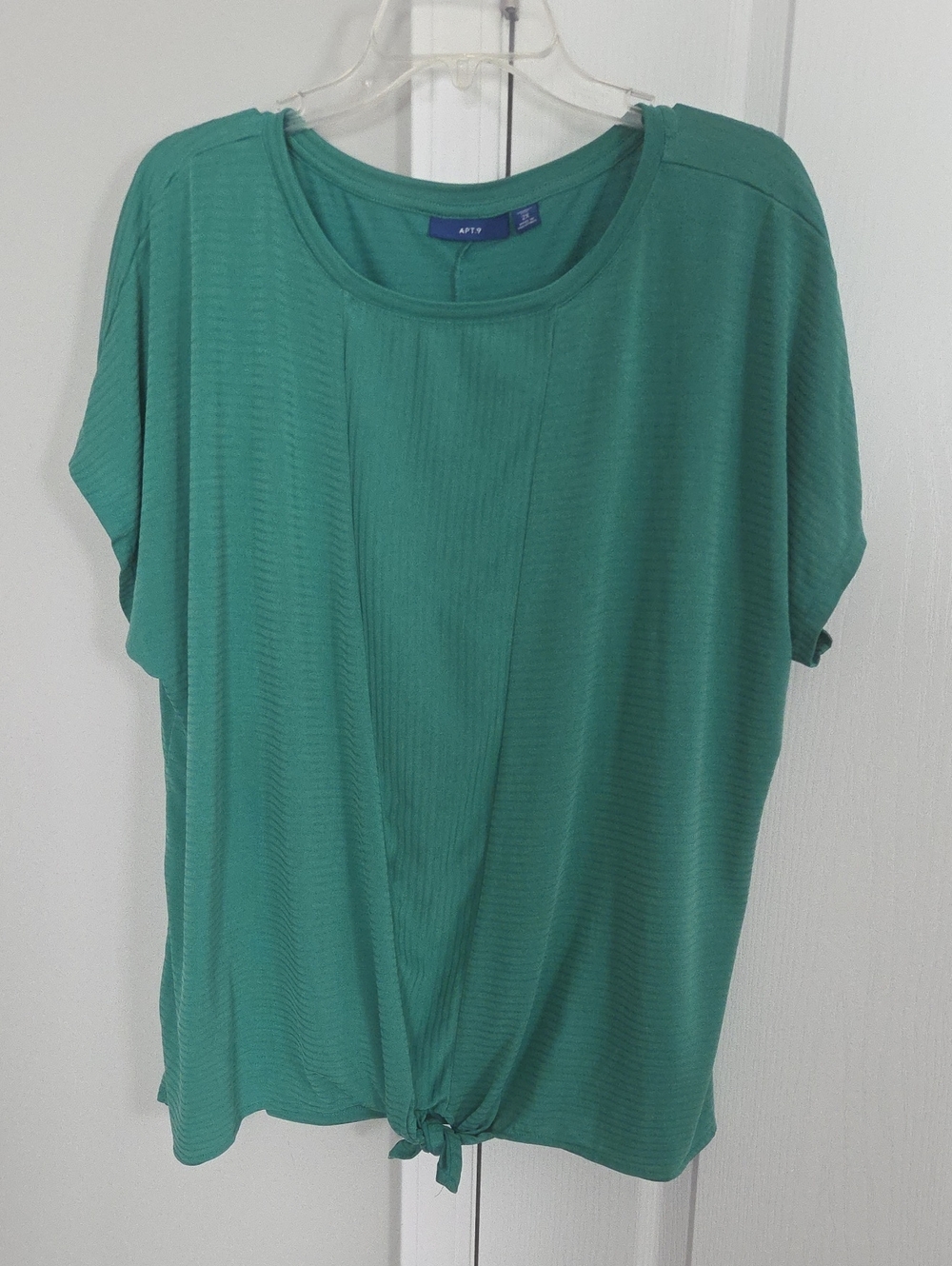 Apt. 9 Teal Short-Sleeve Front-Tie Knit Top